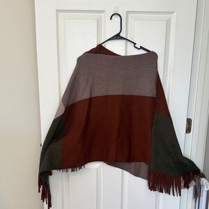 Multi colored poncho